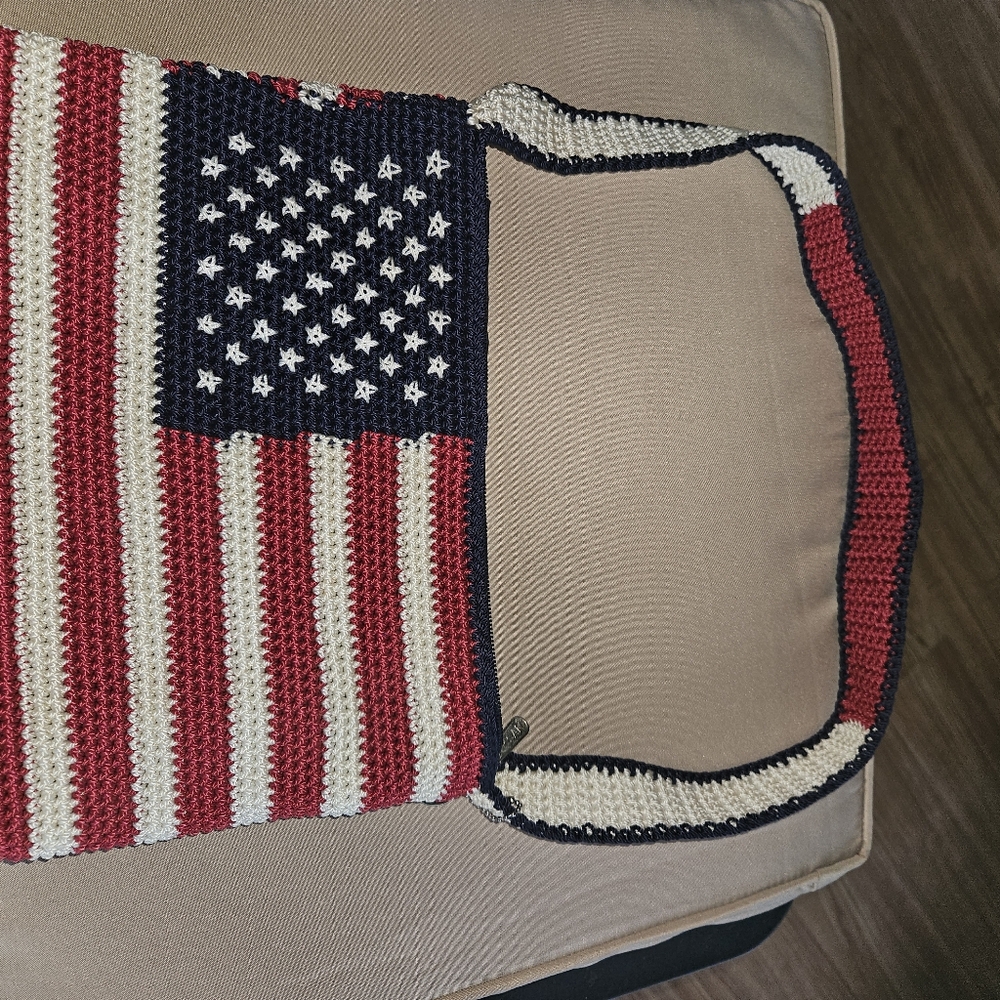 Patriotic Crochet Tote Bag
